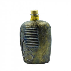Yellow gray bottle with design