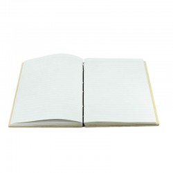 Wish Book. Wooden notebook with bookbinding in hand