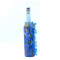 Bottle with blue flowers