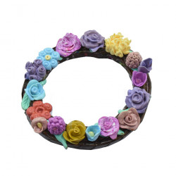  Wreath with colorful flowers